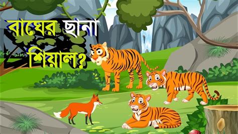 বাঘের ছানা শিয়াল Tiger Cub Fox Fox And Tiger Story Bangla Cartoon