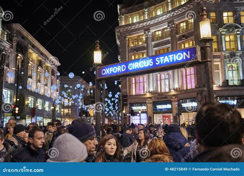 Oxford Circus Station Editorial Stock Image Image Of Nighttime 48215849