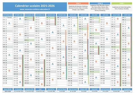 Semaine A Semaine B Calendrier Scolaire 2025 2026