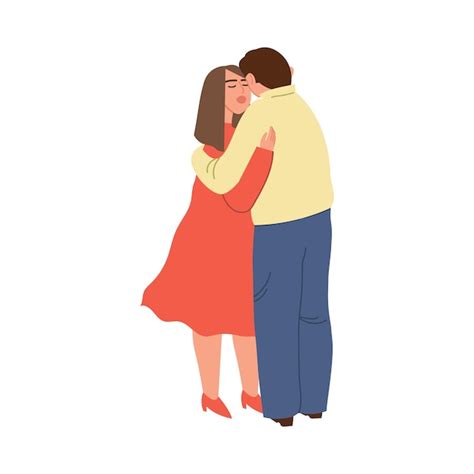 Premium Vector Couple In Love Hugs Love Relationship Of A Man And A Woman Taking Care Of Each