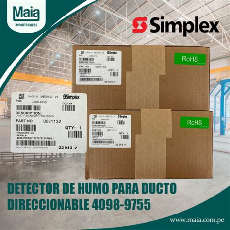 SENSOR DE HUMO EN DUCTO DIRECCIONABLE SIMPLEX 4098 9755 MAIA