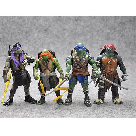 4 unids set animal adolescente mutante ninja tortugas figuras de acción