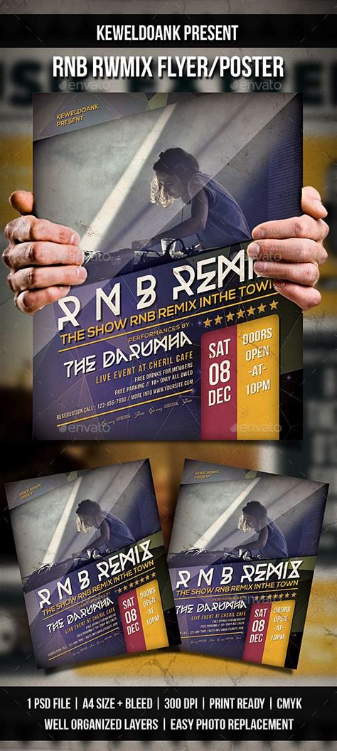 Rnb Remix Flyer Poster Poster Template Design Flyer Poster Template