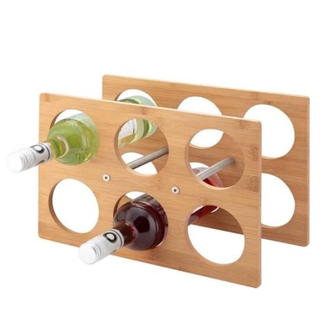 Casier à vin pour 6 bouteilles Bambou Cdiscount Maison