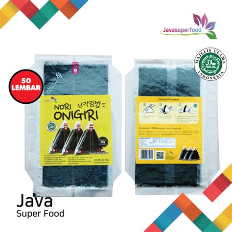 Jual Java Nori Onigiri Wrapper Sushi Triangle Halal Mui Shopee Indonesia