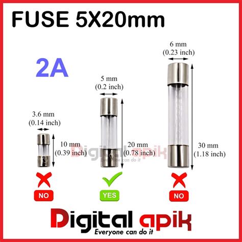 Jual Fuse X Mm Sekering Sekring Sikring Kaca Glass V A Skring