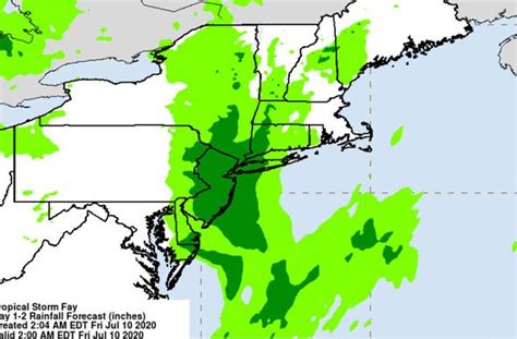 Tropical Storm Fay Map Horror Storm To Smash Into New York Noaa