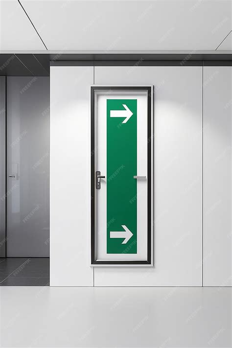 Premium Photo Emergency Exit Signage Mockup With Blank White Empty