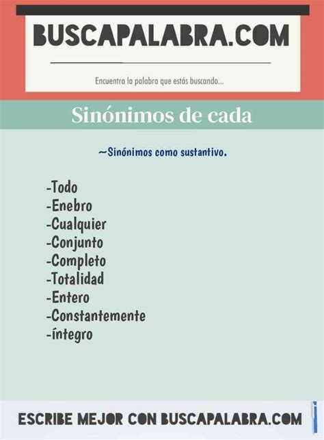 Cada Vez Mais Sinonimos - Sinónimos de Cada - por ejemplo: Conjunto, Completo, Totalidad
