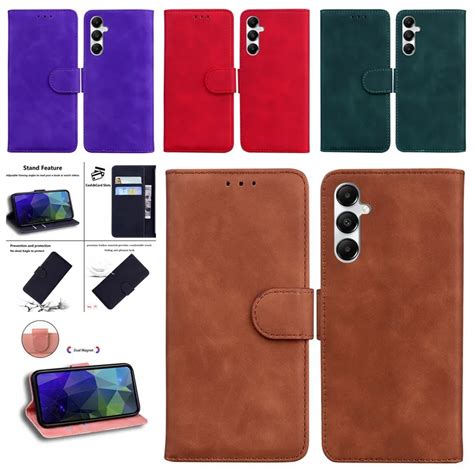 Skin Feel PU Leather Wallet Cases For Samsung A05 A05S A15 Motorola