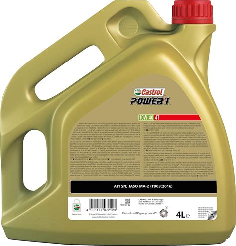 Castrol Power 1 4t 10w 40 4l 4 Litre Motorcycle Engine Oil 4 Stroke