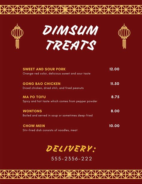 Free Printable Customizable Take Out Menu Templates Canva