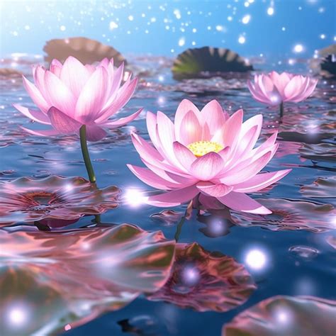 Premium Ai Image There Are Two Pink Flowers Floating In The Water