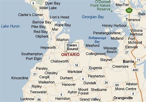 Owen Sound Ontario Area Map And More