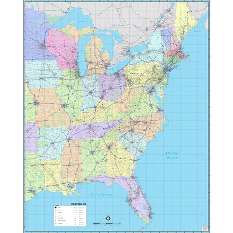 Eastern United States Regional Wall Map by MapShop - The Map Shop