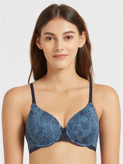 Buy Jockey Blue Printed Non Wired Lightly Padded T Shirt Bra 1817 0103