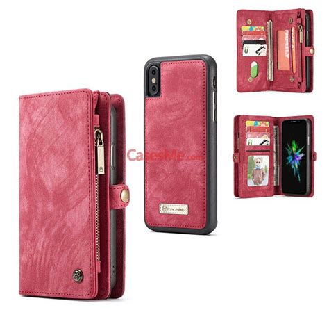 Caseme Iphone 8 Detachable Multi Slot Zipper Wallet Case Red Wallet