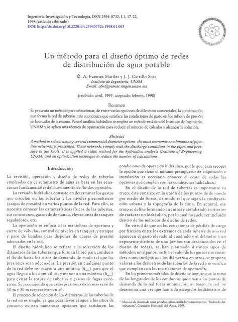 PDF Un método para el diseño óptimo de redes de 18 Un método para