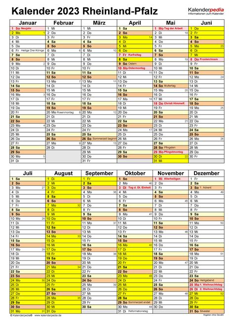 Kalender Rheinland Pfalz Ferien Feiertage Pdf Vorlagen