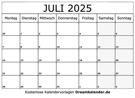 Der Juli Kalender Ein Leitfaden F R Planung Und Organisation