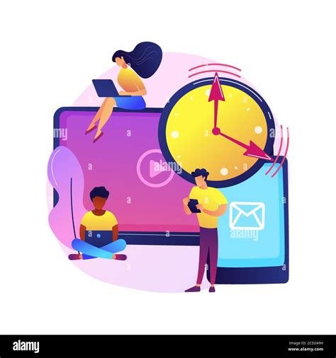 Screen Addiction Abstract Concept Vector Illustration Stock Vector