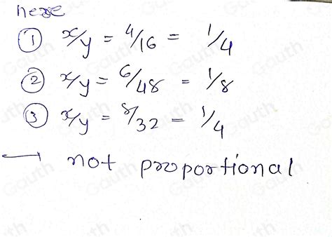 Solved F X And Y Are Proportional Table 1 Proportional Y Is Times X Not Proportional [algebra]