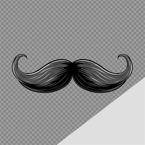 Estilo de ilustração de bigode png isolado em fundo transparente PSD