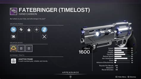 Destiny Fatebringer God Roll And How To Get Deltia S Gaming