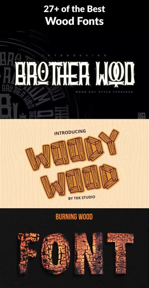 30 Wood Fonts For Fun And Authentic Designs