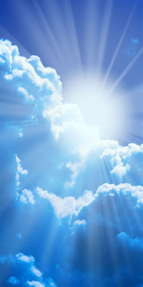 Blue Sky Clouds Sunlight 1080x2160 Wallpaper Baggrunde Galleri