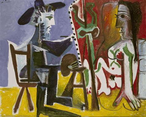 Riproduzioni D Arte Pittore E Il Suo Modello 1963 Di Pablo Picasso Ispirato Da 1881 1973