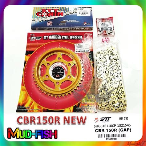 STT CBR 150R NEW 2021 HARDEN STEEL GOLD SPROCKET HEAVY DUTY CHAIN KIT