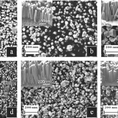 Top View Sem Images Of Zno Nws Arrays Grown With M Solution And