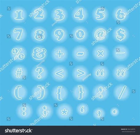 Cute Numbers Signs Font Vector Illustration Stock Vector (Royalty Free ...