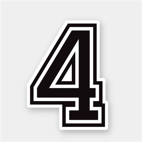 Black number 4 sporty college font sticker | Zazzle | Design your own ...