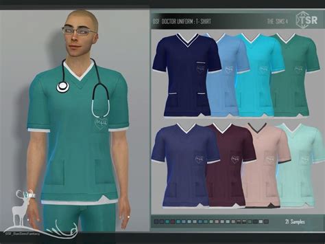 The Sims Resource DOCTOR UNIFORM T SHIRT In 2024 Winter Outfits