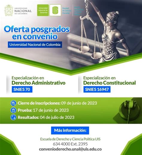 Abiertas Inscripciones Para Programas De Posgrados En Derecho Uis Unal