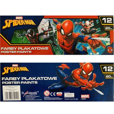 Farby Plakatowe Szkolne Kolorowe Spider Man Szt Allegro Pl