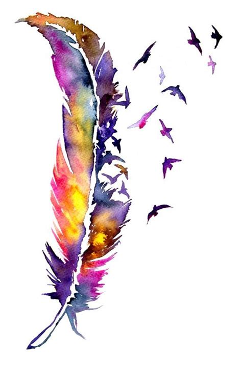 Feather Watercolor Print Watercolorarts Watercolor Art Prints