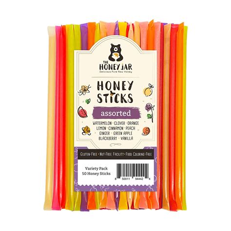 Assorted Variety Pack Honey Sticks Made In The Usa With Real