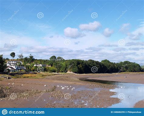 Scenic View Of The Beach At Ulverston In Cumbria At Low Tide With