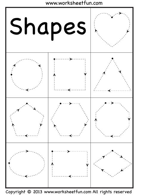 Preschool Shapes Tracing Worksheet Free Printable Worksheets