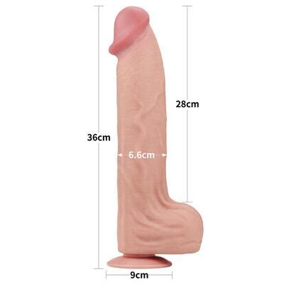 Dildo dual layer con piel retráctil 36 cm compra Discrettoys