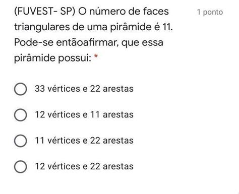 O N Mero De Faces Triangulares De Uma Pir Mide P De Se Ent O