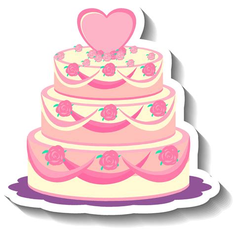 Sweet Wedding Cake In Cartoon Style 4869893 Vector Art At Vecteezy