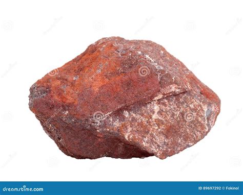 Natural Sample Of Hematite Iron Ore On White Background Stock Photo