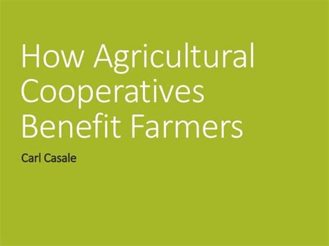 How Agricultural Cooperatives Benefit Farmers