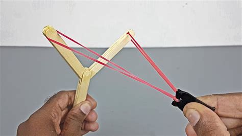 Make Slingshot Using Popsicle Stick Pop Stick Craft Slingshot Diy