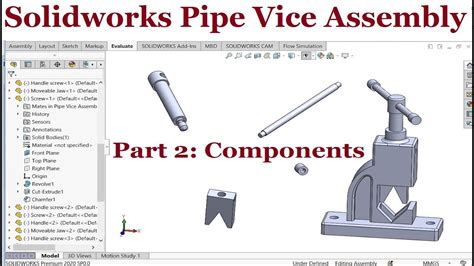 Solidworks Assembly Tutorials Pipe Vice Assembly Part 2 YouTube