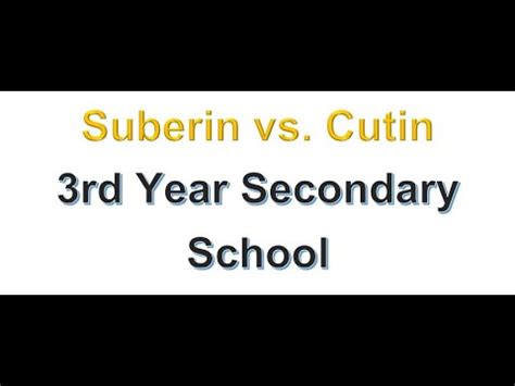 Suberin Vs Cutin A Comparative Study 3rd Year Secondary School